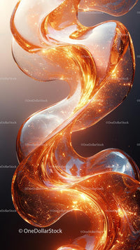 Abstract Metallic Light Sculpture with Dynamic Energy Flow