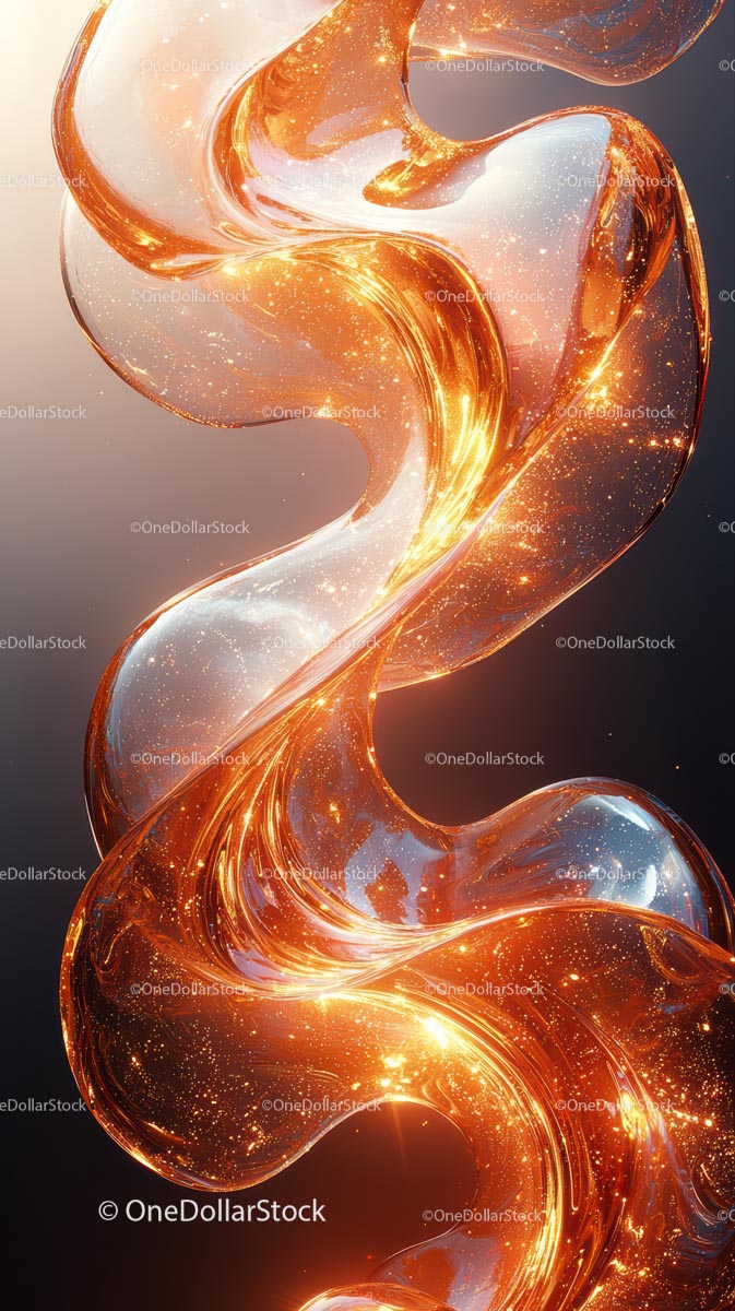 Abstract Metallic Light Sculpture with Dynamic Energy Flow
