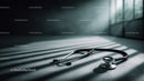 Stethoscope on Surface with Shadowed Background in Healthcare Setting
