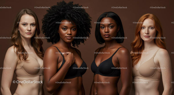 Diverse women confident in natural beauty and lingerie