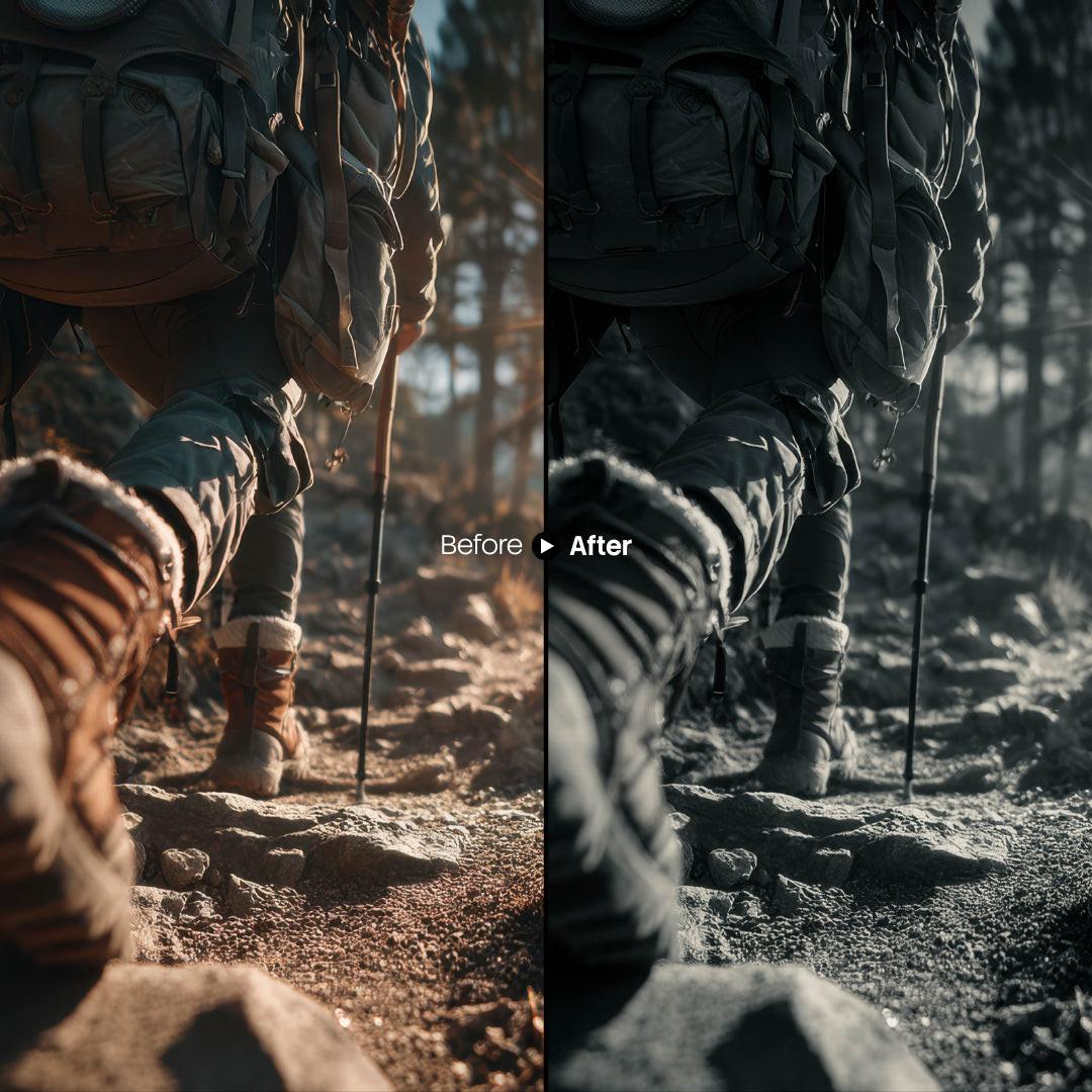 Forest Glow Mono XMP presets color grading preview