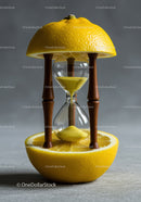 Creative hourglass made with fresh lemon halves