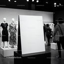 Blank Poster on Stand in Modern Fashion Boutique