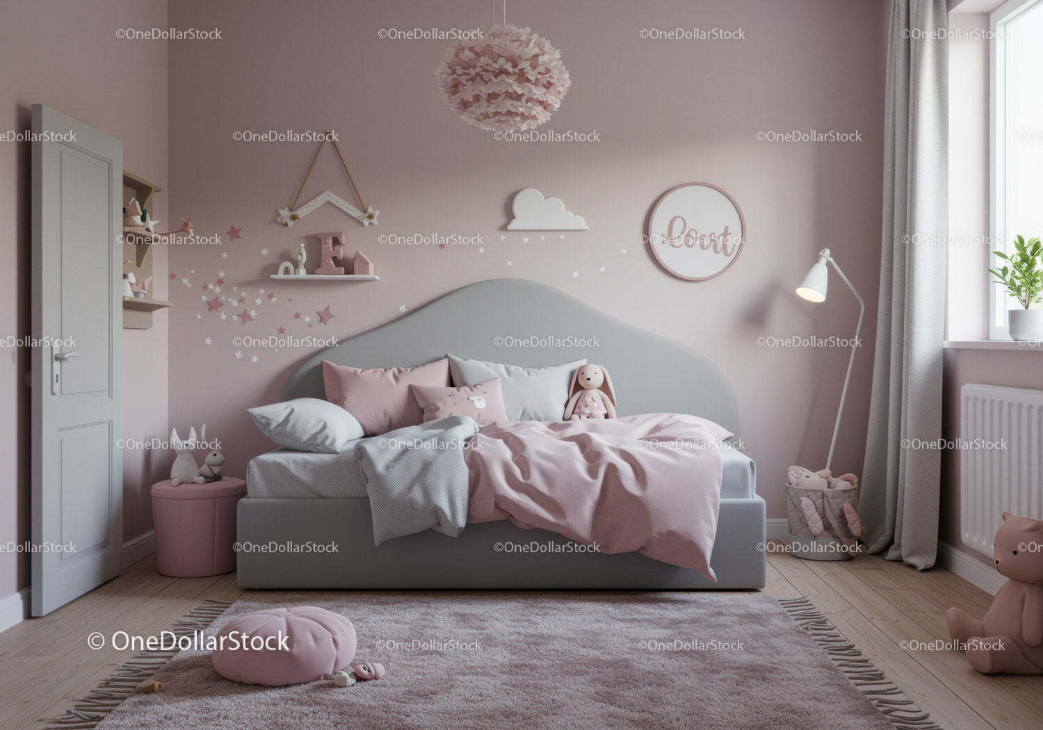 Cute Baby Girl Nursey with Pink Walls and Soft Decor