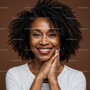 Vibrant African American Woman Smiling with Joy in Portrait