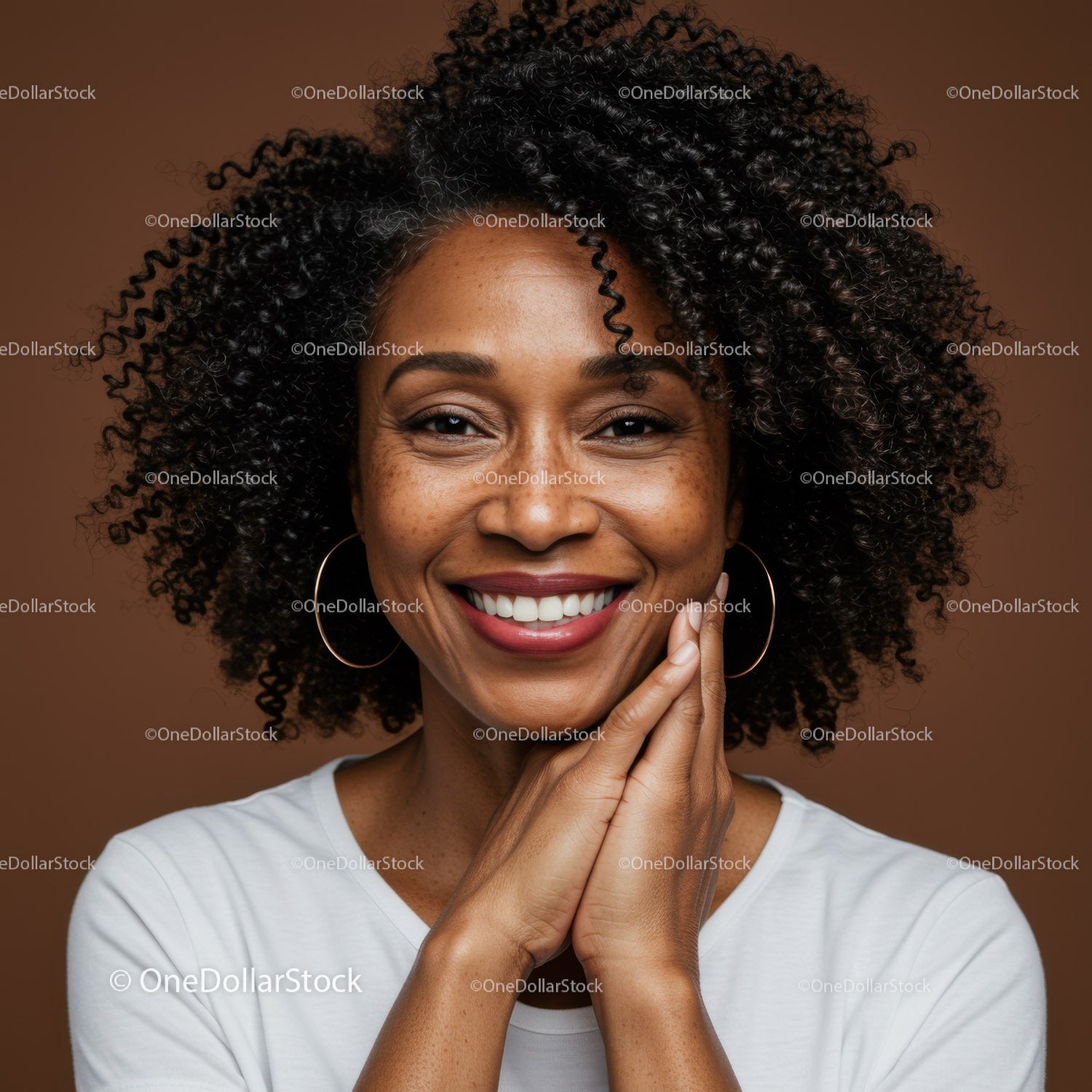 Vibrant African American Woman Smiling with Joy in Portrait