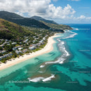 Beautiful Tropical Beach with Crystal Clear Water and Mountain View