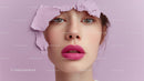 Captivating Female Portrait with Vibrant Pink Lipstick