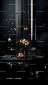 Dazzling Diamonds and Gems Falling Against Dark Background