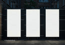 Three Blank Vertical Billboards in Urban Alleyway