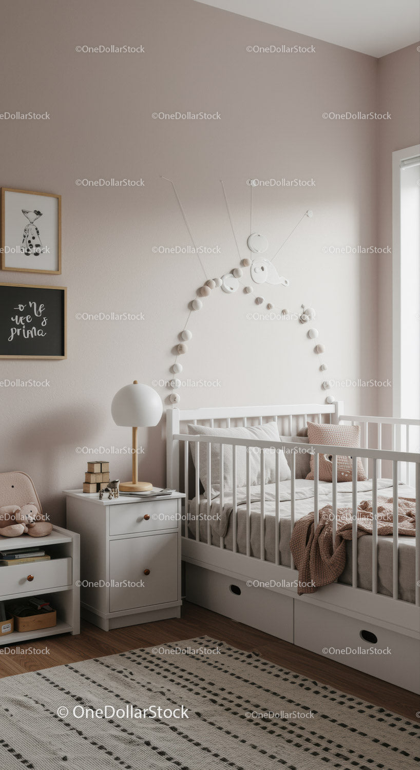 Modern Baby Nursery Room with Wall Art and Cozy Decor