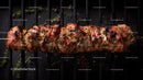 Colorful Grilled Meat and Vegetable Skewers on Barbecue Grill