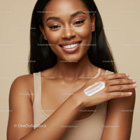 Portrait of a Smiling Woman with Perfect Skin and Natural Makeup