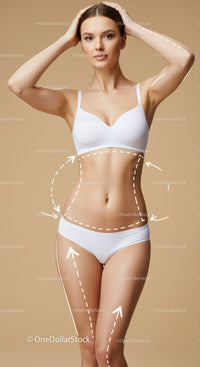 Healthy Young Woman in White Lingerie with Flawless Skin