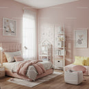 Cozy Baby Nursery with Pastel Pink Walls and Playful Decor