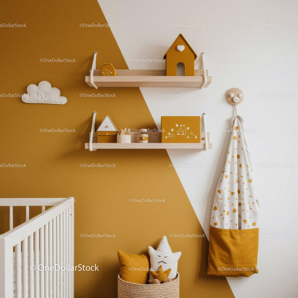 Stylish Modern Nursery Wall Shelves with Decor and Storage