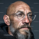 Mature Man with Glasses and a Thoughtful Expression in Portrait