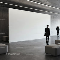 Modern Businessmen Walking Through Minimalist Office Space