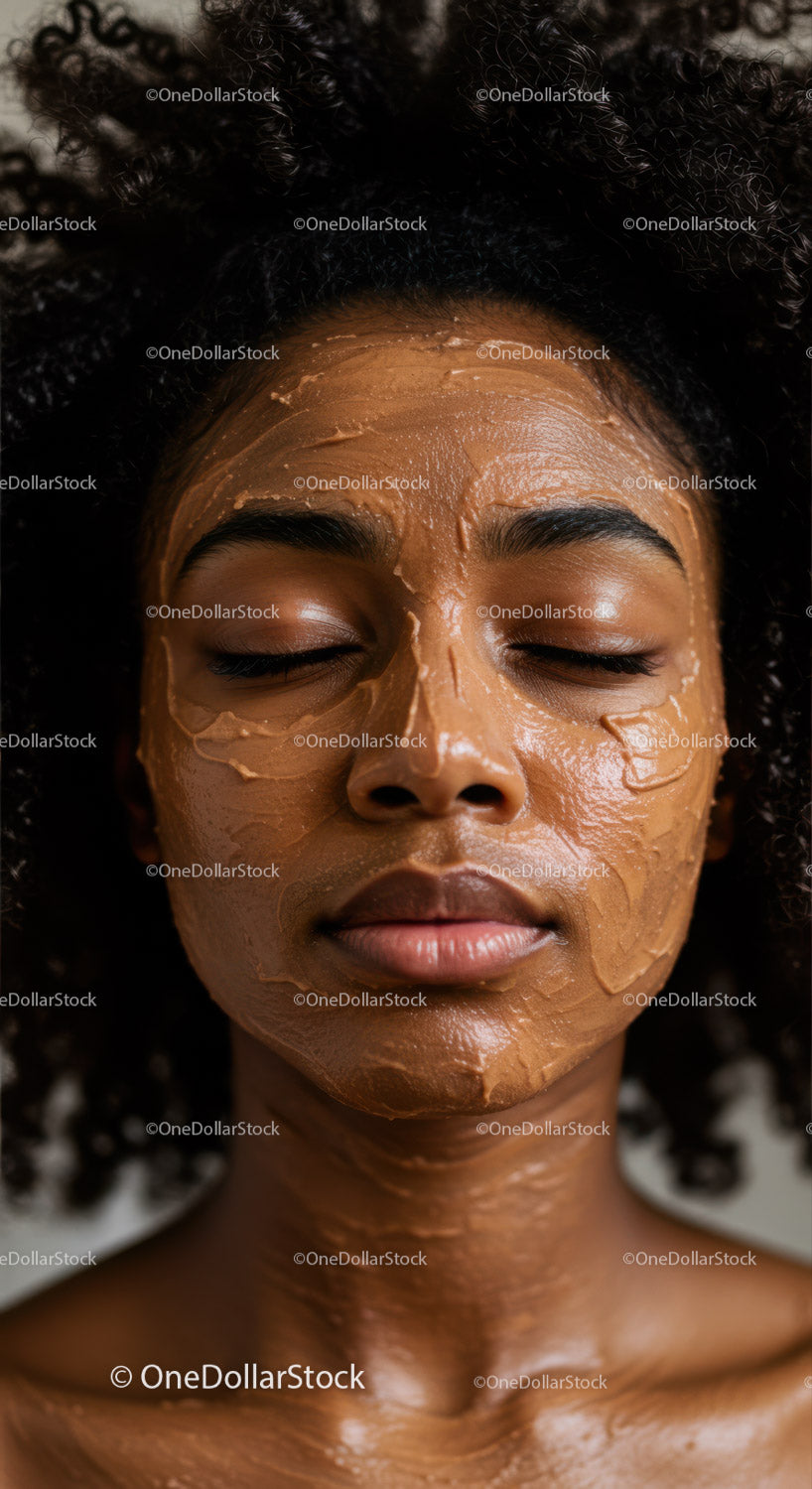 Relaxing Facial Mask on Woman for Skin Rejuvenation and Beauty