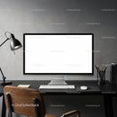 Minimalist home office workspace with sleek computer setup