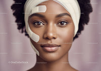 Beauty Portrait of an African Woman with Flawless Skin and Natural Makeup