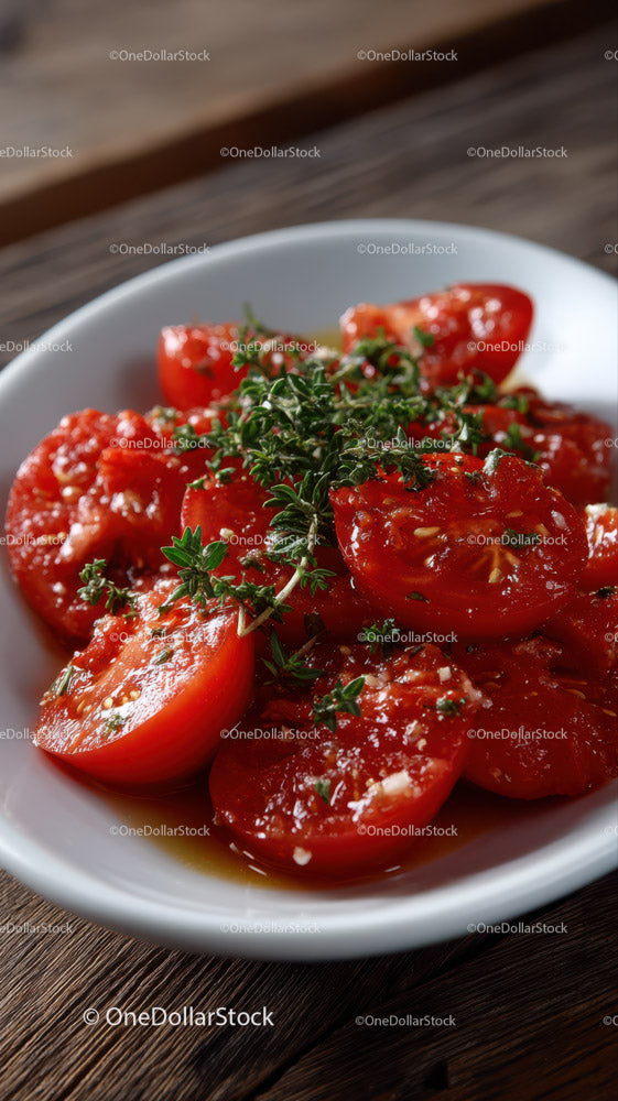 Vibrant Cherry Tomato and Basil Salad Top View