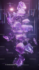 Abstract Melting Ice Cubes with Purple Illumination