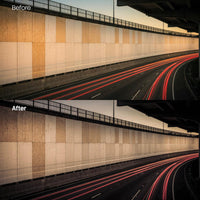 Before and after Cinematic Streets Grain Lightroom preset edit