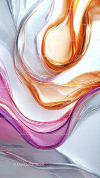 Abstract Fluid Art with Vibrant Orange and Pink Colors