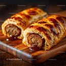 Savory Meat Sausage Roll with Crispy Pastry and Juicy Filling