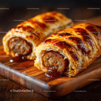 Savory Meat Sausage Roll with Crispy Pastry and Juicy Filling