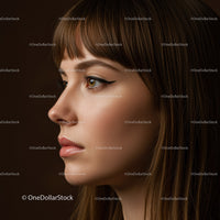 Portrait of a Young Woman with Glamorous Makeup and Stylish Hair