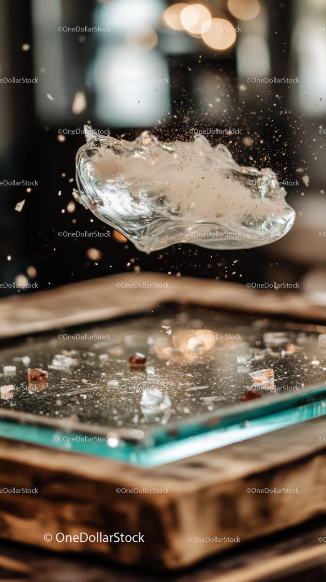 Dynamic Water Splash in Glass Bowl for Refreshing Culinary Theme