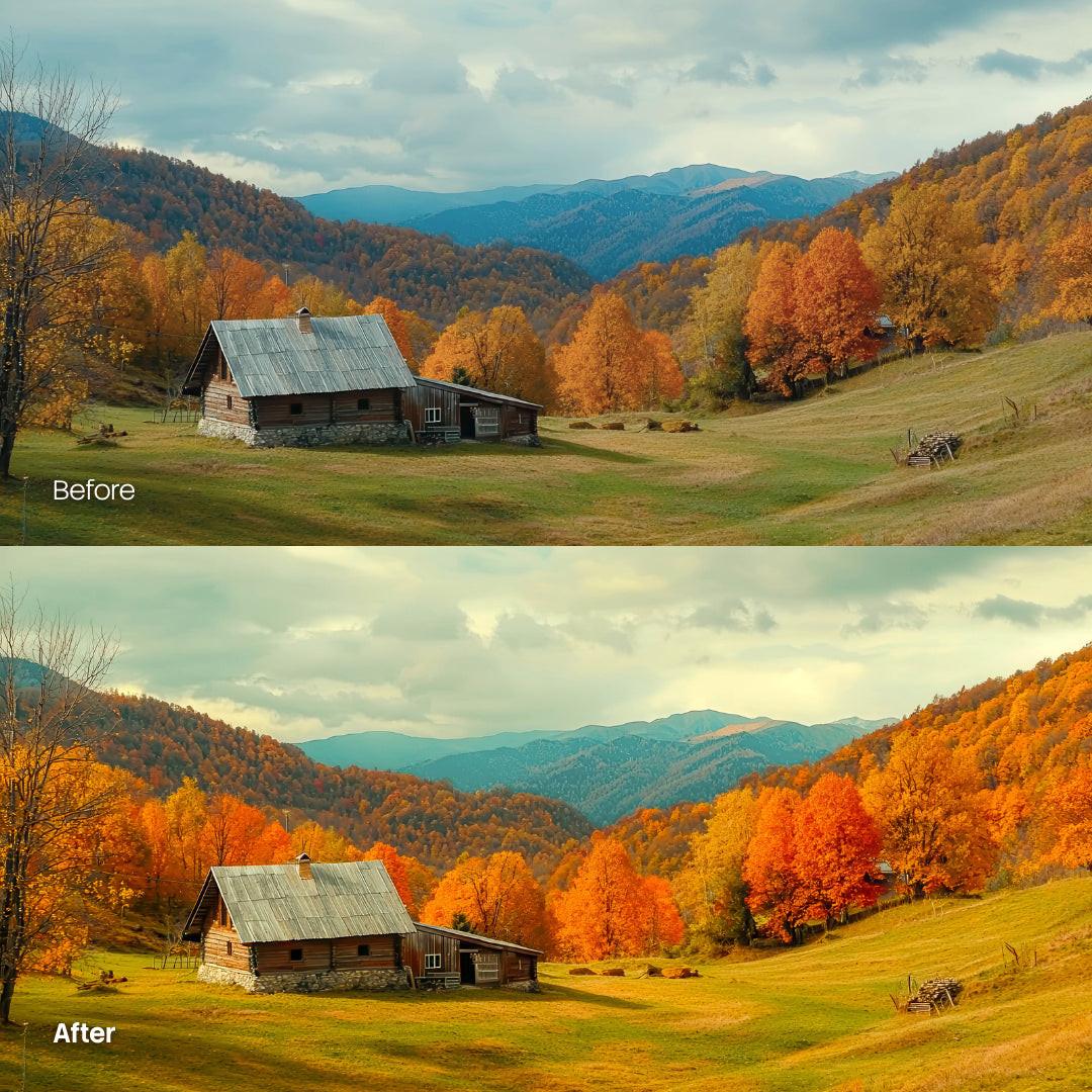 Warm Fall Color Grading XMP presets color grading preview