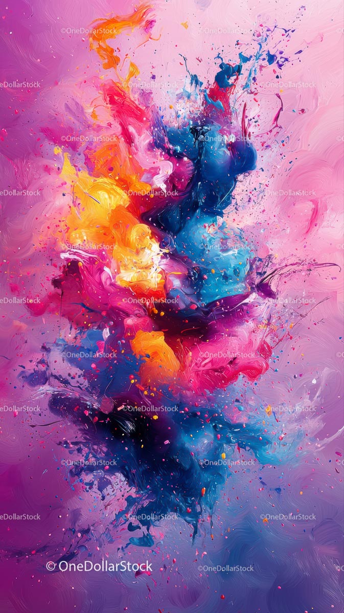 Vibrant Colorful Paint Splash Art Background for Creative Projects