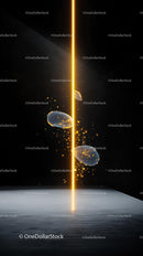 Futuristic Sci-Fi Energy Beam with Floating Orbs in Dark Background