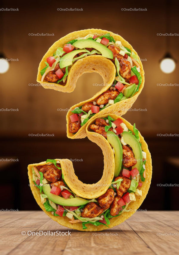 Taco Numer Trzy Wypełnione Świeżymi Składnikami