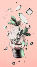 Creative Glass Light Bulb with Broken Glass and Green Leaves