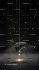 Abstract Digital Art of Glowing Particles and Futuristic Energy