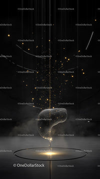 Abstract Digital Art of Glowing Particles and Futuristic Energy