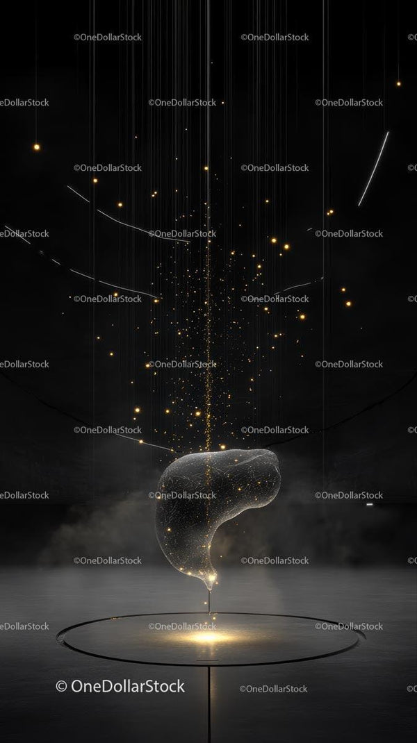 Abstract Digital Art of Glowing Particles and Futuristic Energy