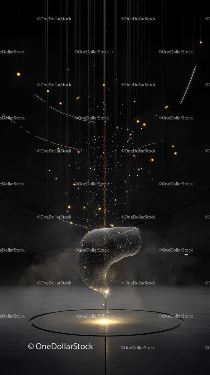 Abstract Digital Art of Glowing Particles and Futuristic Energy