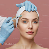 Beautiful Woman Receiving Botox Cosmetic Treatment in Modern Clinic