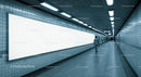 Minimalist Subway Tunnel with Tiled Walls and Modern Lighting