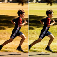 Before and after Running LUT Pack effect