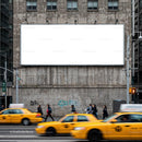 Busy city street with yellow taxis and pedestrians JPG Mockup Image preview