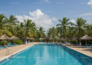 Tropical Resort with Swimming Pool and Lush Green Palm Trees