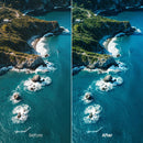 Before and after Ocean Grain Lightroom preset edit