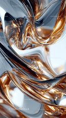 Abstract Metallic Waves with Gold and Silver Reflective Surfaces