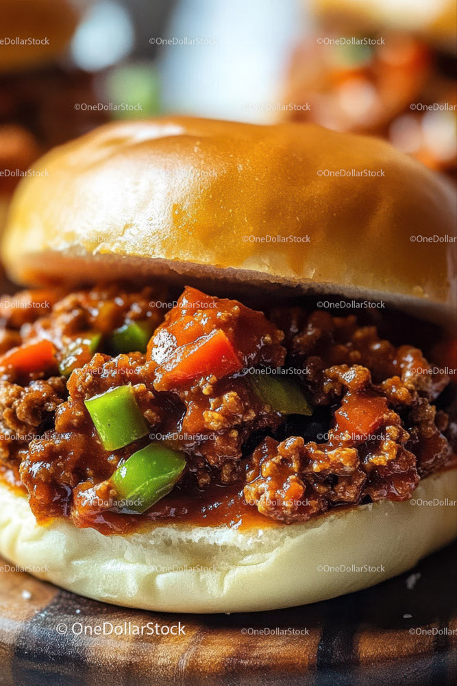 Wyśmienita kanapka Sloppy Joe z mieloną wołowiną i warzywami